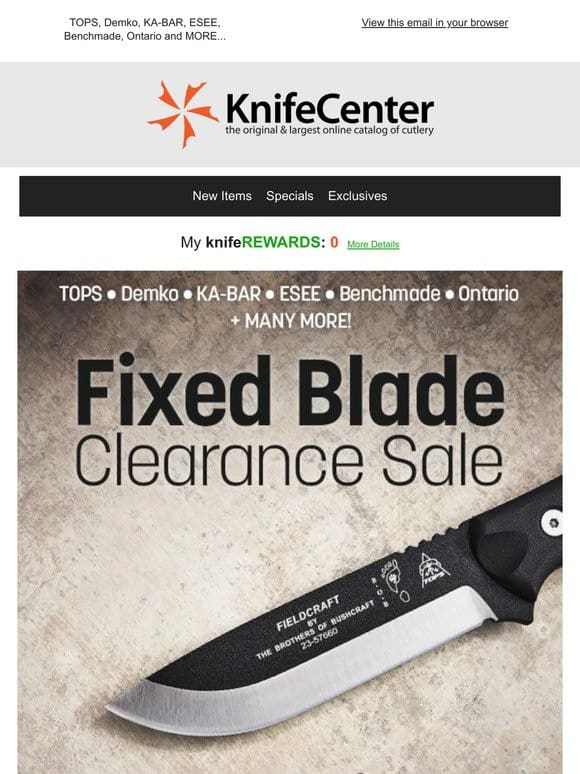 Fixed Blade Clearance Sale – Starts NOW!