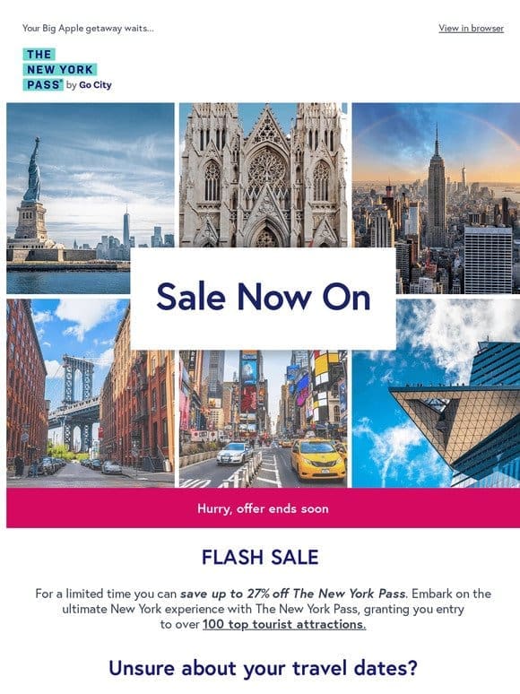 Flash SALE – save up to 27% off The New York Pass!