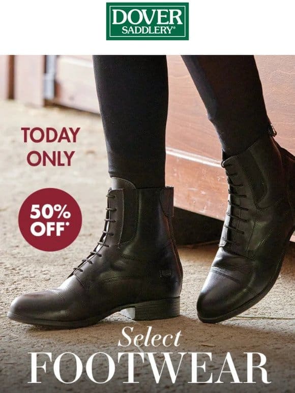 Flash Sale – 50% Off Select Footwear