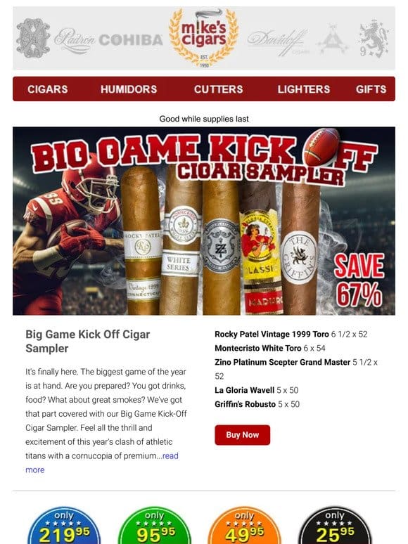 Foundation Cigars Two Minute Drill Sale Starts Now!!