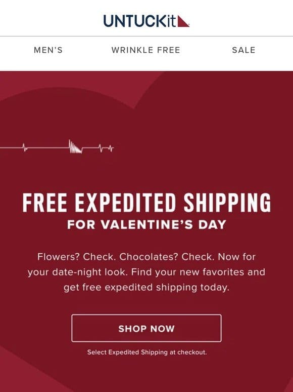 Free Expedited Shipping for Valentine’s Day