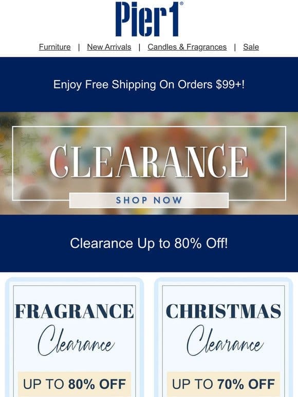 Free Shipping Over $99+ & Up to 80% Off Clearance!