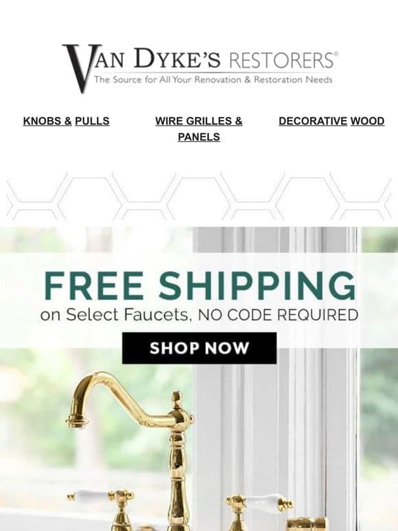 Free Shipping on Select Faucets