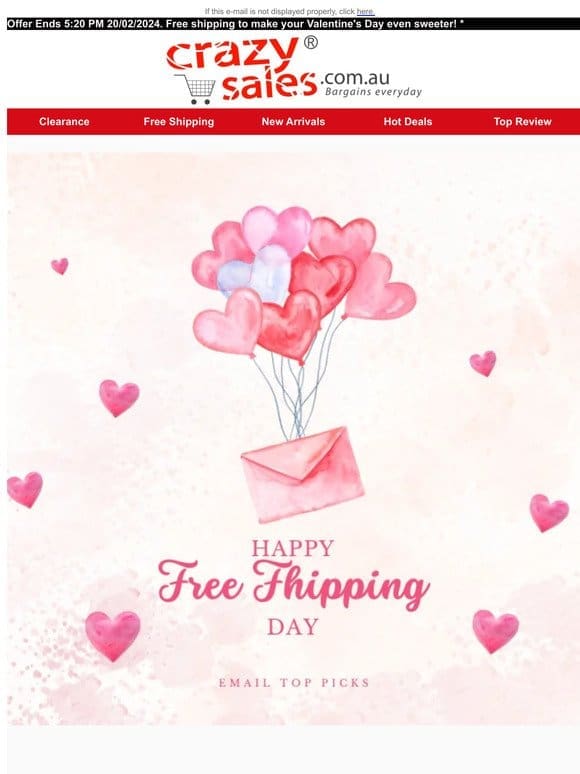 Free shipping to make your Valentine’s Day even sweeter! *