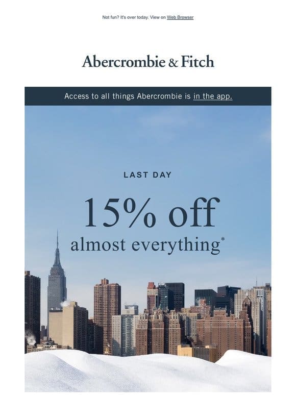 Fun fact: 15% OFF almost everything