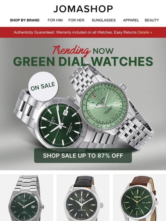 GREEN DIAL WATCHES SALE