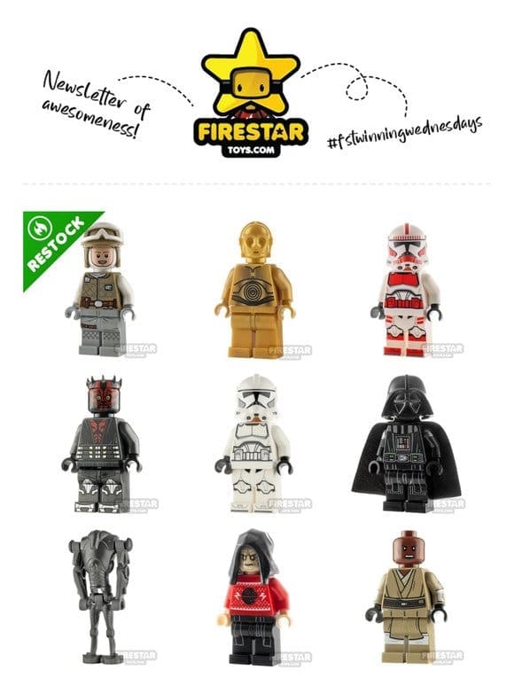 Galactic Delights: New & Restocked LEGO Star Wars Minifigures at FireStar!