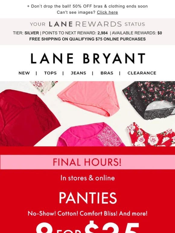 Game’s (almost) OVER! 8/$35 PANTIES ENDS TONIGHT!