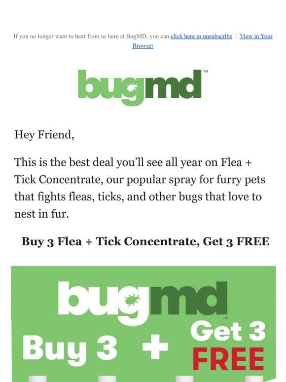 Get 3 Flea + Tick Concentrate FREE