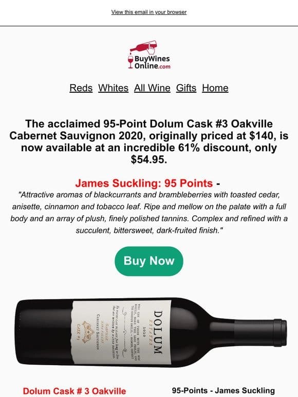 Get 61% OFF This 95-Point Oakville Cabernet Sauvignon!