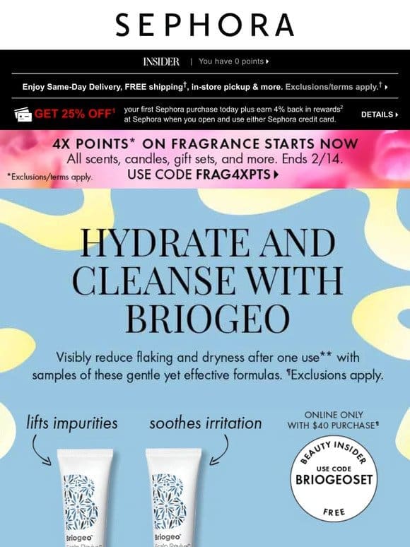 Get a FREE Briogeo trial set ❤️‍  Yours with min. spend.