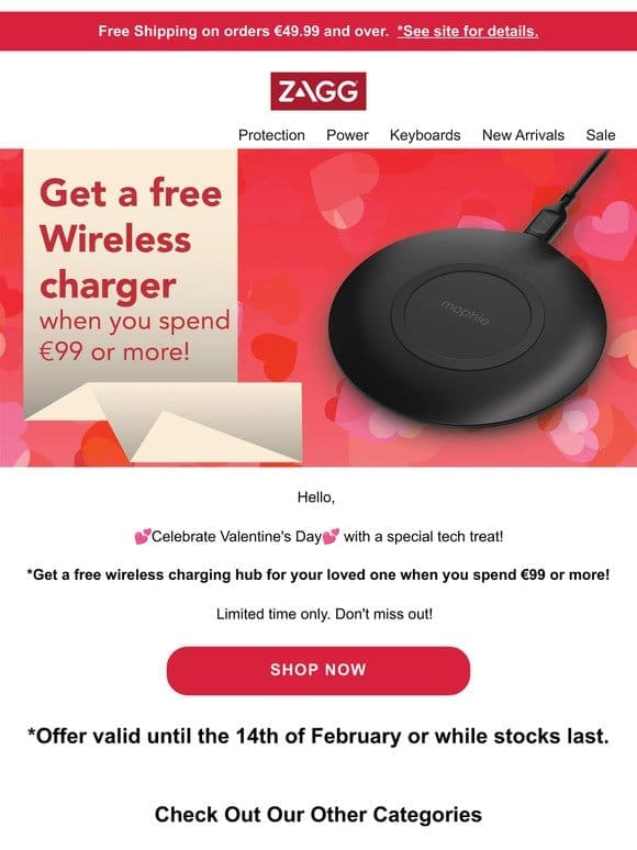 Get a free wireless charging for your loved one!