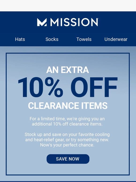 Get an extra 10% off clearance — this weekend only.