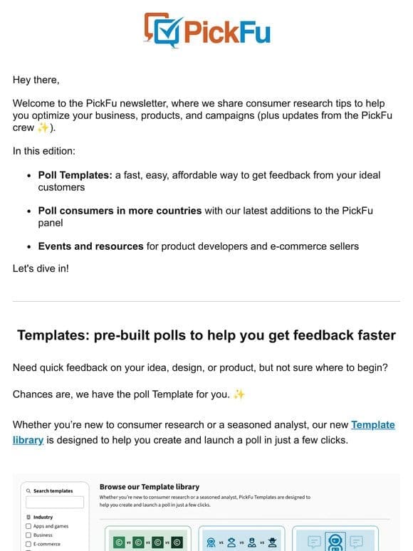 Get feedback faster with poll Templates