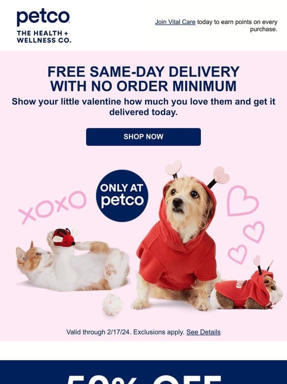 Get it delivered today for your Pawlentine