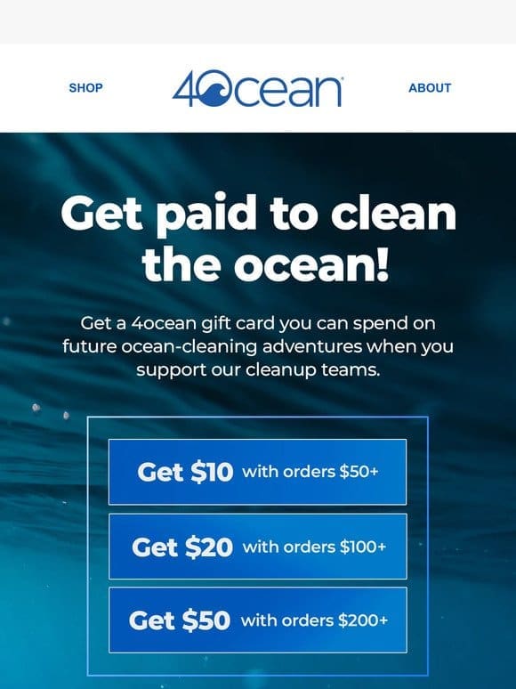 Get paid to clean the ocean