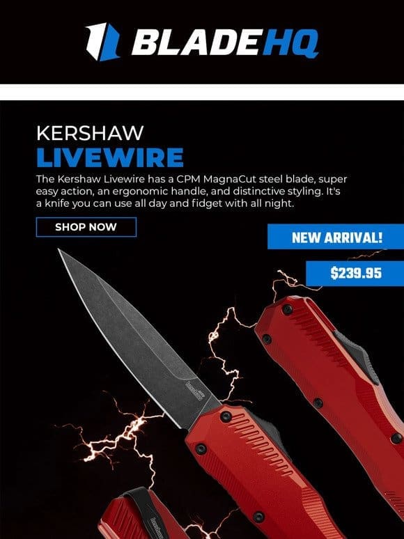 Get the Kershaw Livewire in red today!