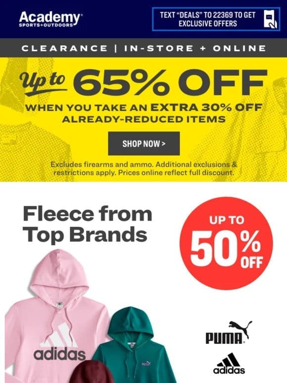 Get up to 65% OFF CLEARANCE