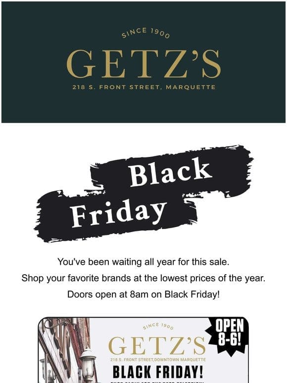 Getz’s Black Friday Deals 11/25-11/28