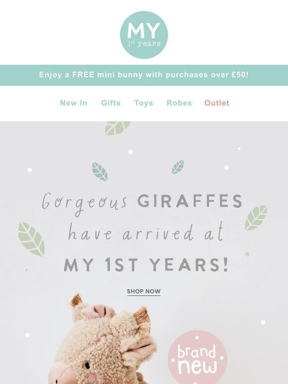 Giraffes have landed! Plus， up to 30% off Half Term Heroes