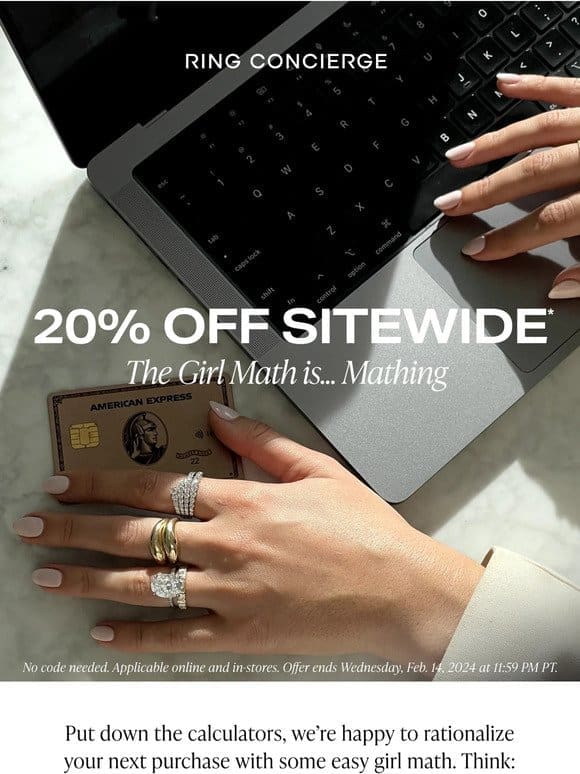 Girl math: 20% off is basically free