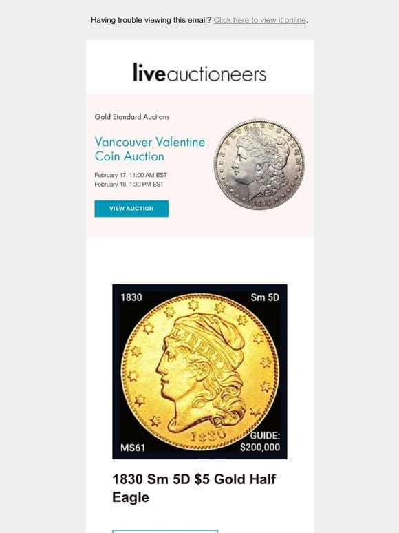 Gold Standard Auctions | Vancouver Valentine Coin Auction