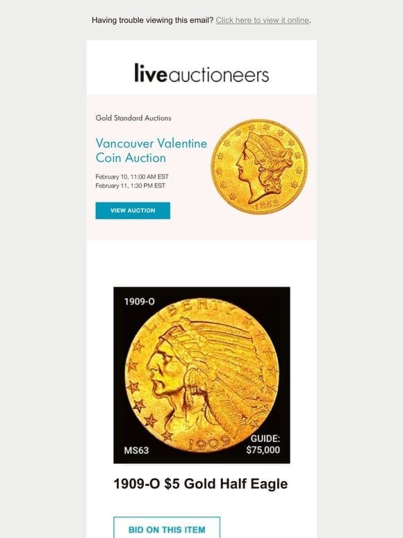 Gold Standard Auctions | Vancouver Valentine Coin Auction