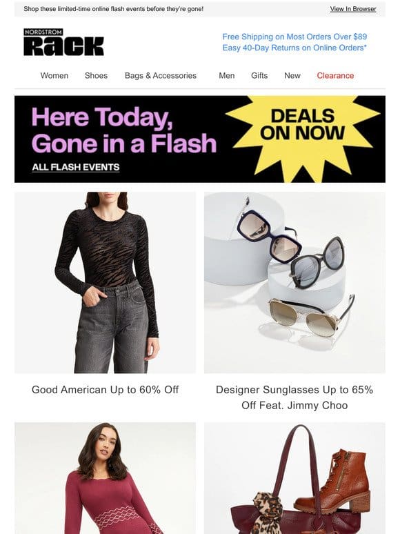 Good American Up to 60% Off | Designer Sunglasses Up to 65% Off Feat. Jimmy Choo| And More!