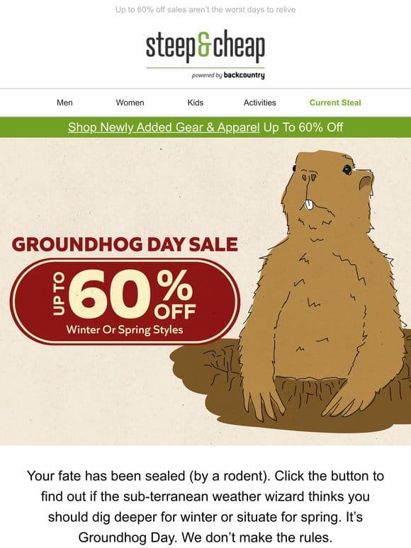 Groundhog Day Sale… again?
