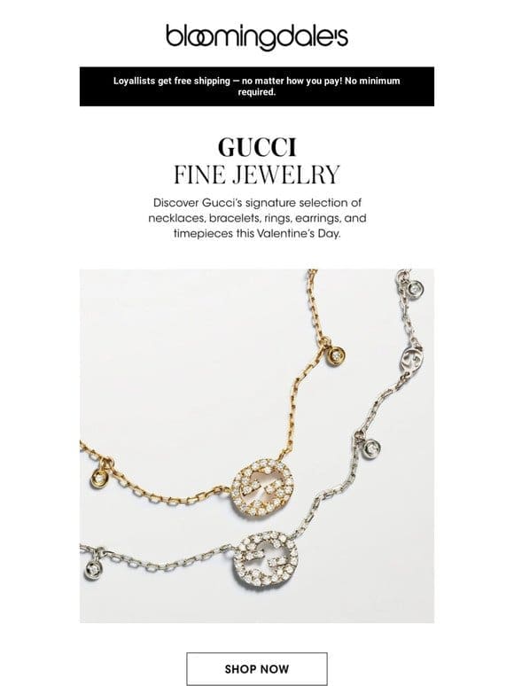 Gucci fine jewelry for Valentine’s Day