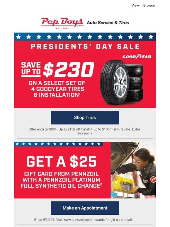 HOT DEAL ALERT  Save up to $230 on Goodyear