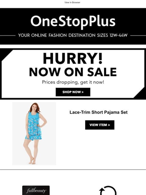 [!] HURRY， price JUST dropped on the Lace-Trim Short Pajama Set you love [!]