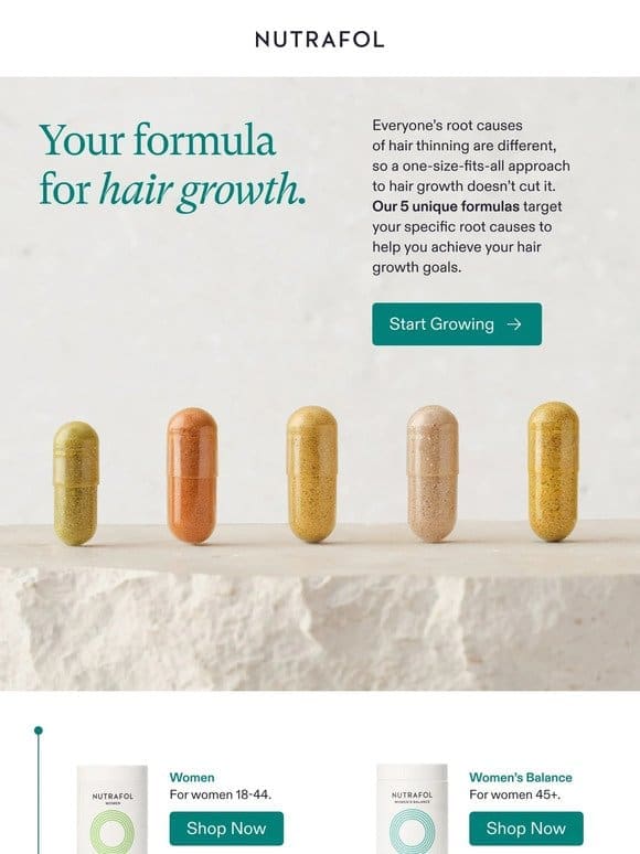 Hair growth formulas made for you.