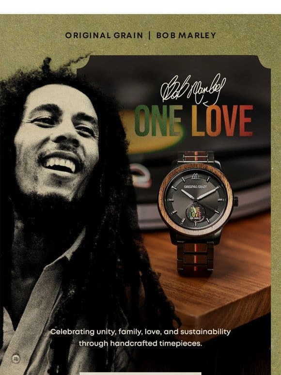 Handcrafted in partnership with Bob Marley