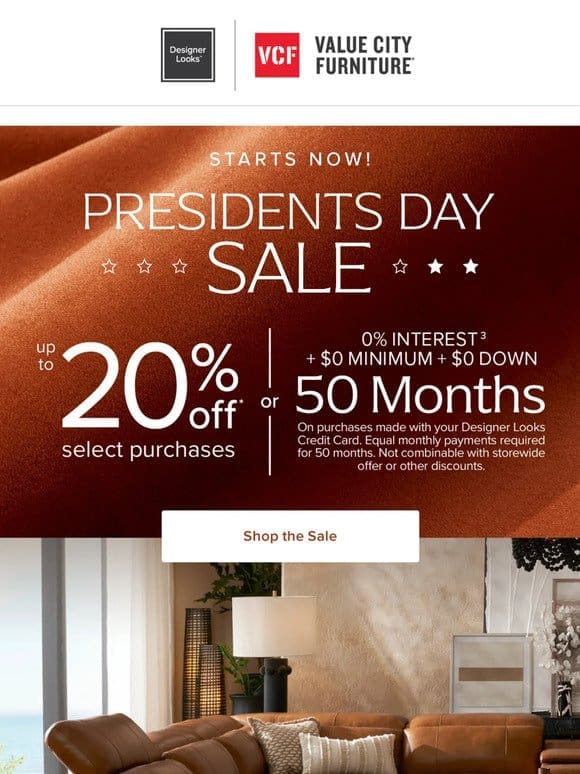 Happening NOW: Up 20% off in the Presidents Day Sale.