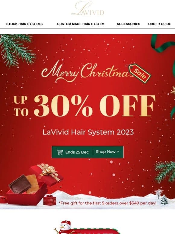 Happy Holidays from LaVividHair! Get Your Discount and FREE GIFT!