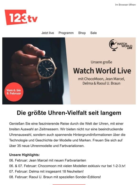 Heute geht’s los: Unsere große Watch World Live ⌚️