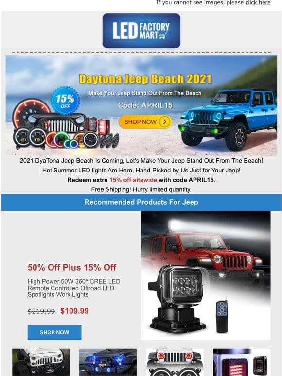 Honor Your Drive This Weekend With Daytona Jeep Beach Spring Sale! Hurry Up To 50% Off!