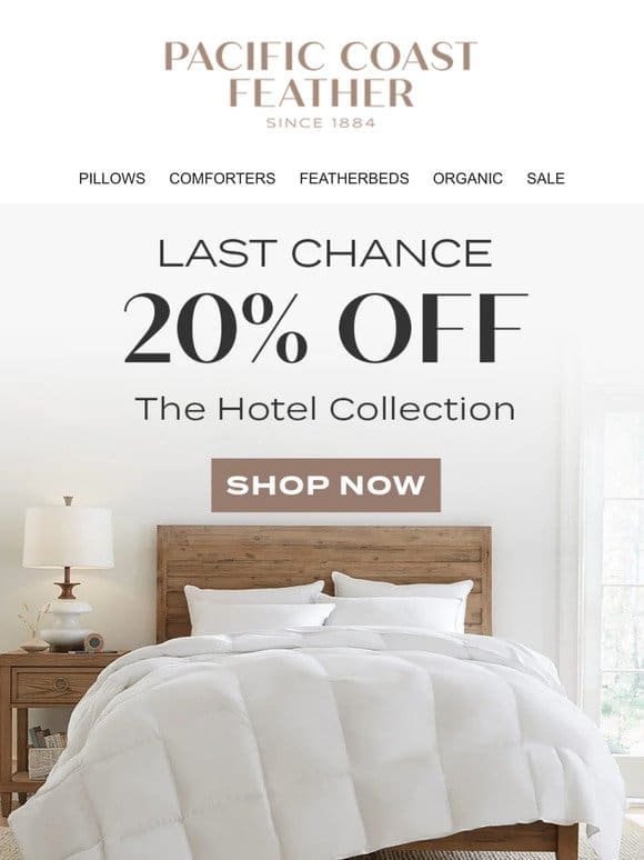 Hotel Bedding is 20% OFF Through Midnight!