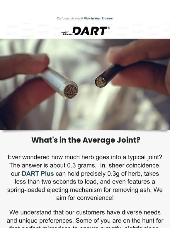 How much herb does the average joint hold?