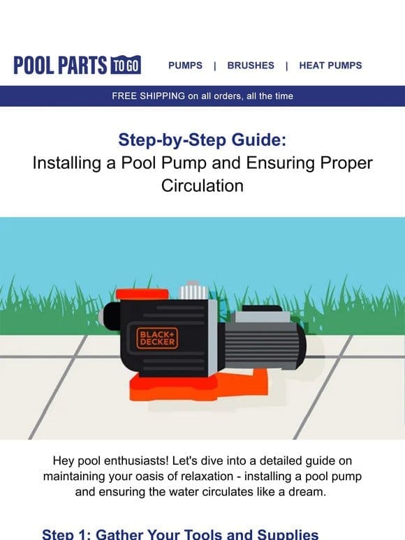 How to install a pump & ensure proper circulation