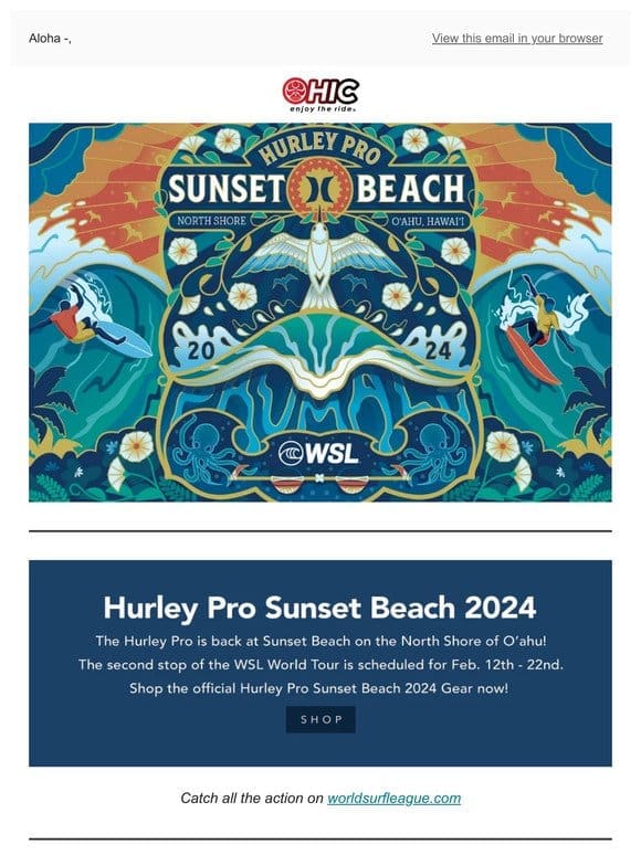 Hurley Pro Sunset Beach 2024 Gear Is Here!