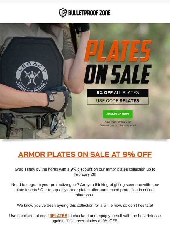 Hurry! Armor Plates now at 9% OFF  ️