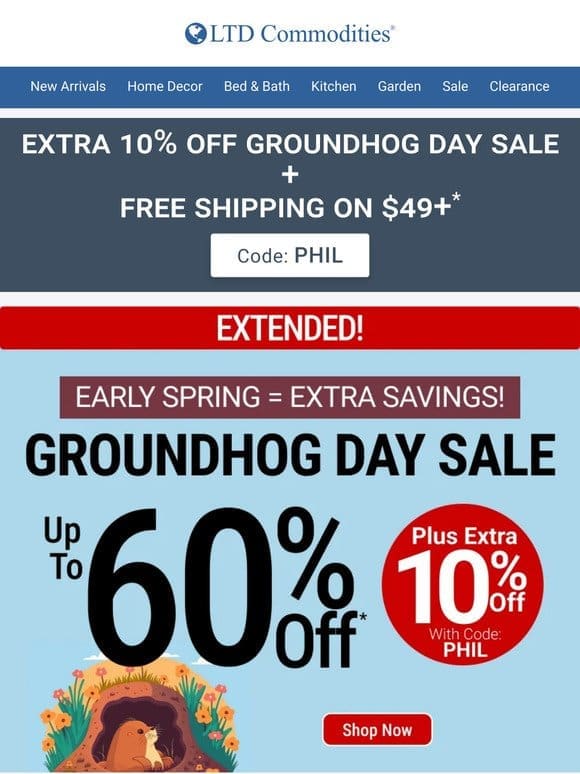 Hurry! Groundhog Day Sale Ends Tonight!