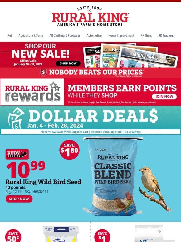 Hurry， Deals Expire Today! Grab Savings on Bird Seed， Dog Food， Apparel & More!