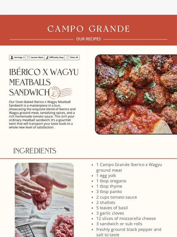 Ibérico Wagyu Meatball Sandwich recipe