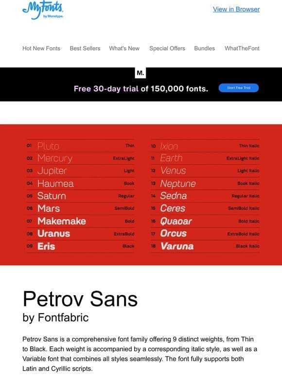 Introducing Petrov Sans