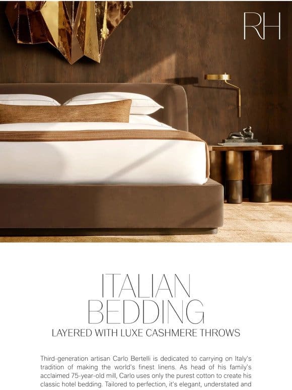 Italian Bedding & Cashmere Throws. Discover the World’s Finest Linens.