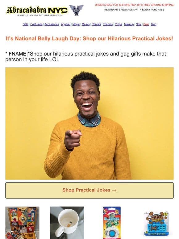 It’s National Belly Laugh Day: Shop our Hilarious Practical Jokes!