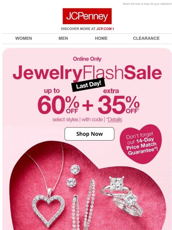 It’s your last chance! Extra 35% off jewelry